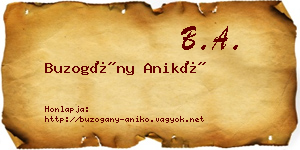 Buzogány Anikó névjegykártya